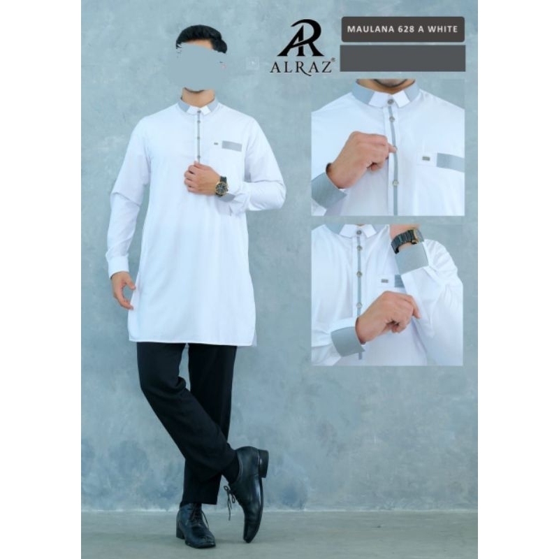 Kurta Alraz Model Maulana Putih