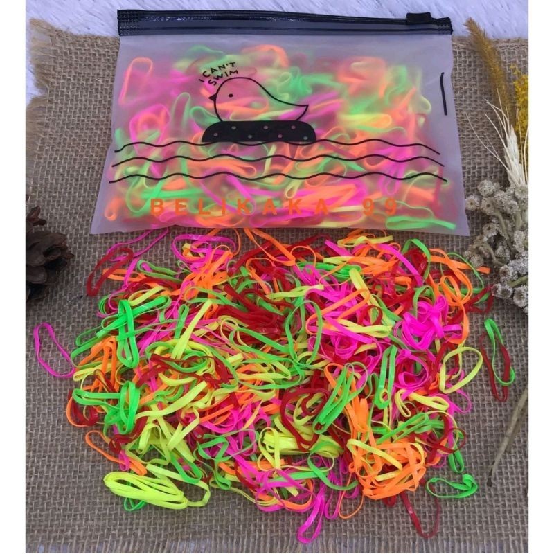 karet ikat rambut anak - karet rambut warna warni - gelang karet