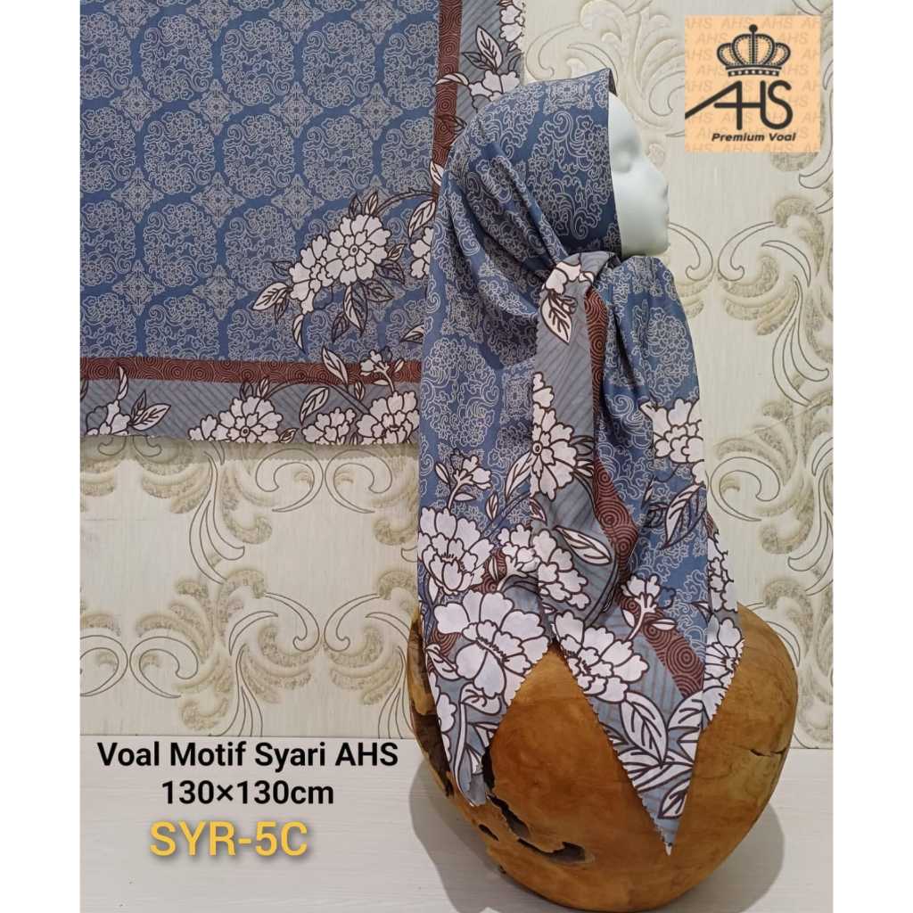 Voal Premium Syari AHS Hijab Segiempat Motif Seragaman