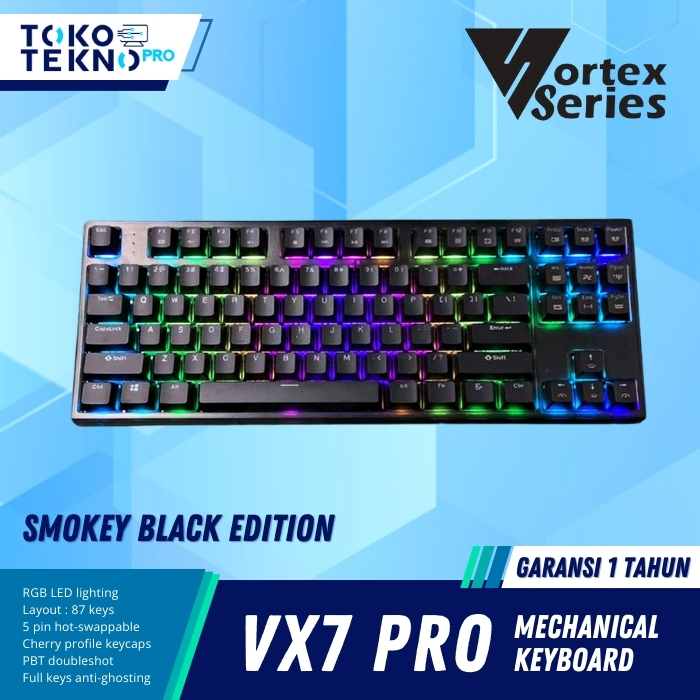 VortexSeries VX7 Pro Smokey Black Edition Mechanical Gaming Keyboard