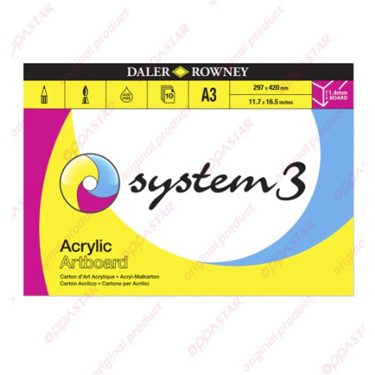 

Kertas Lukis Daler Rowney System 3 Acrylic Artboard A3 304602310 - PAD