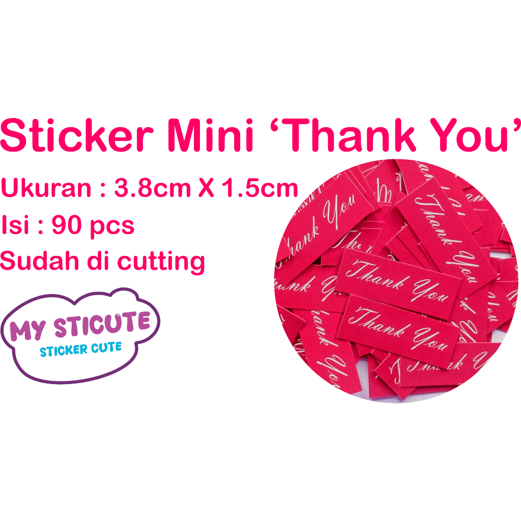

(Isi : 90pcs)Sticker mini "Thank You" sticker kecil tulisan Thank You