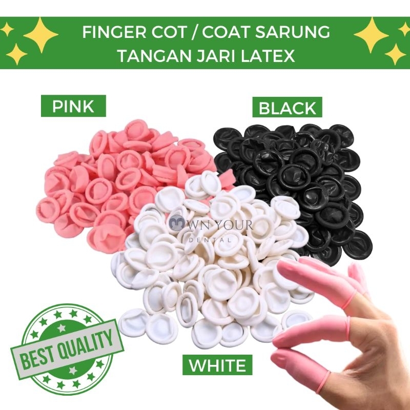 Finger Cot / Coat / Cots / Coats / Sarung Jari Latex Higienis