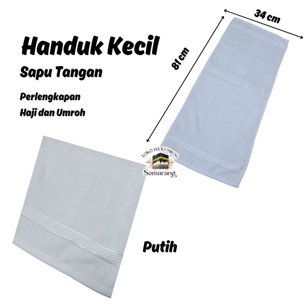 Handuk Umroh Handuk Haji Ukuran 81 x 34 cm Sapu Tangan Umroh Sapuh Tangan Haji Handuk Polos Handuk M