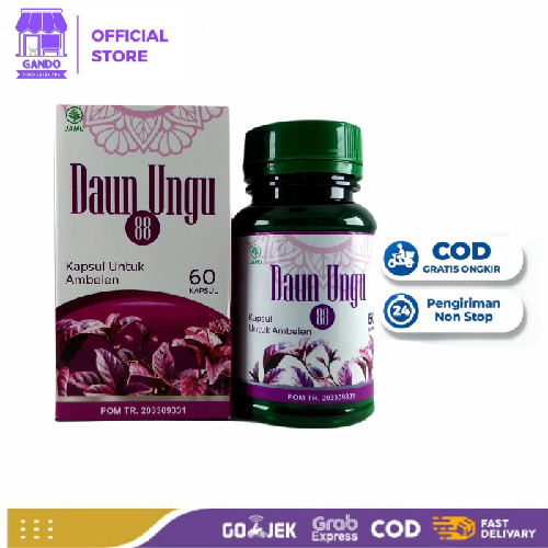 Kapsul Daun Ungu herbal 21 ambeyen ambeven isi 60 obat wasir 100% Original