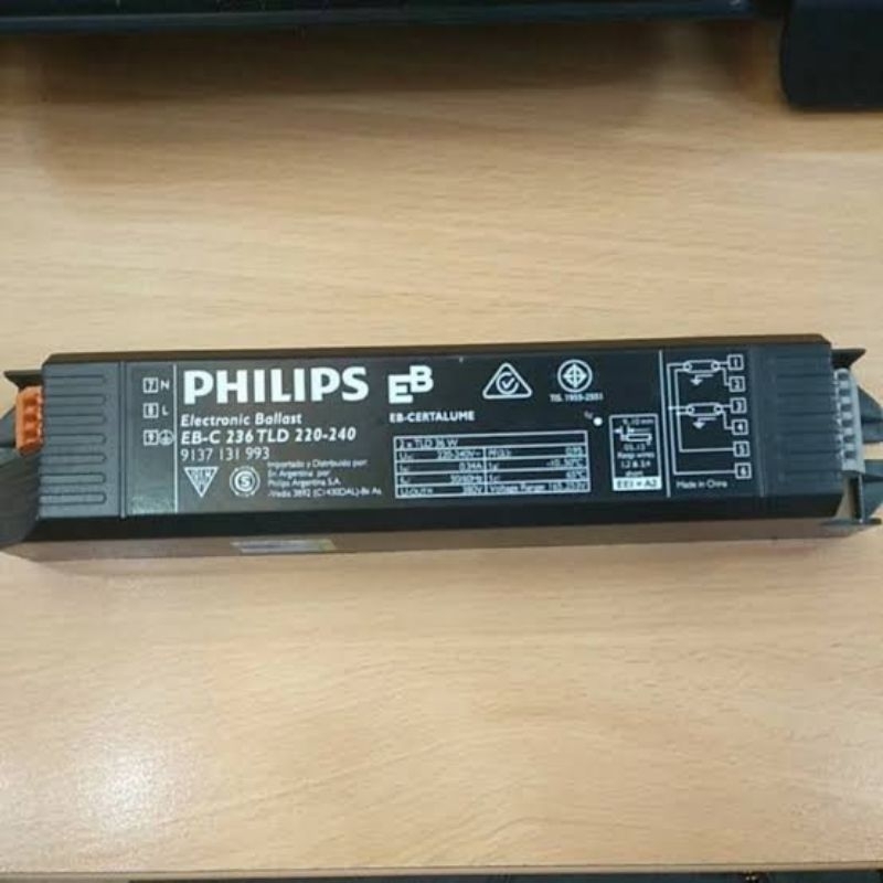 Philips Ballast / Trafo TL 2X36 Watt TLD 220-240V / Ballast Elektronik EB-C 236 philips