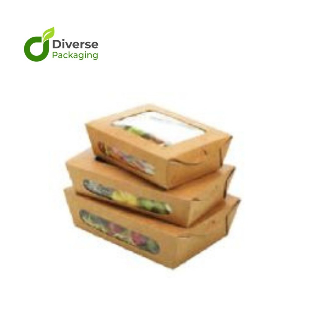 Paper Lunch Box Window / Brown Kraft Series / M L XL