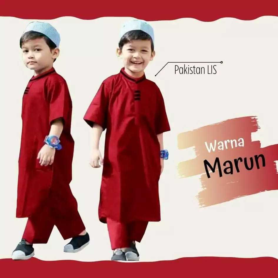 1 Stel Koko Pakistan Anak + Peci Usia 1-10 Tahun / Baju Muslim Anak Laki-Laki Terbaru