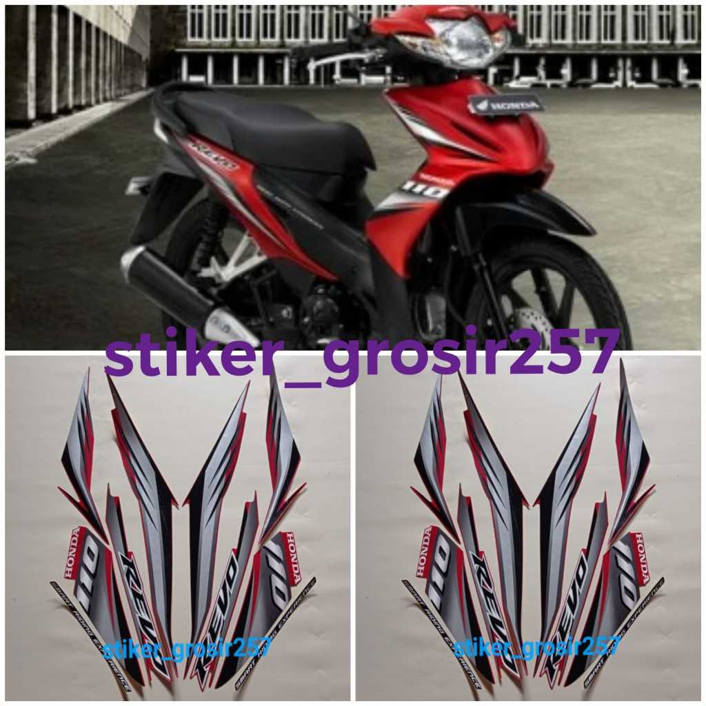 STIKER STRIPING & LIS BODY MOTOR HONDA REVO ABSOLUTE 110 CW 2009 MERAH