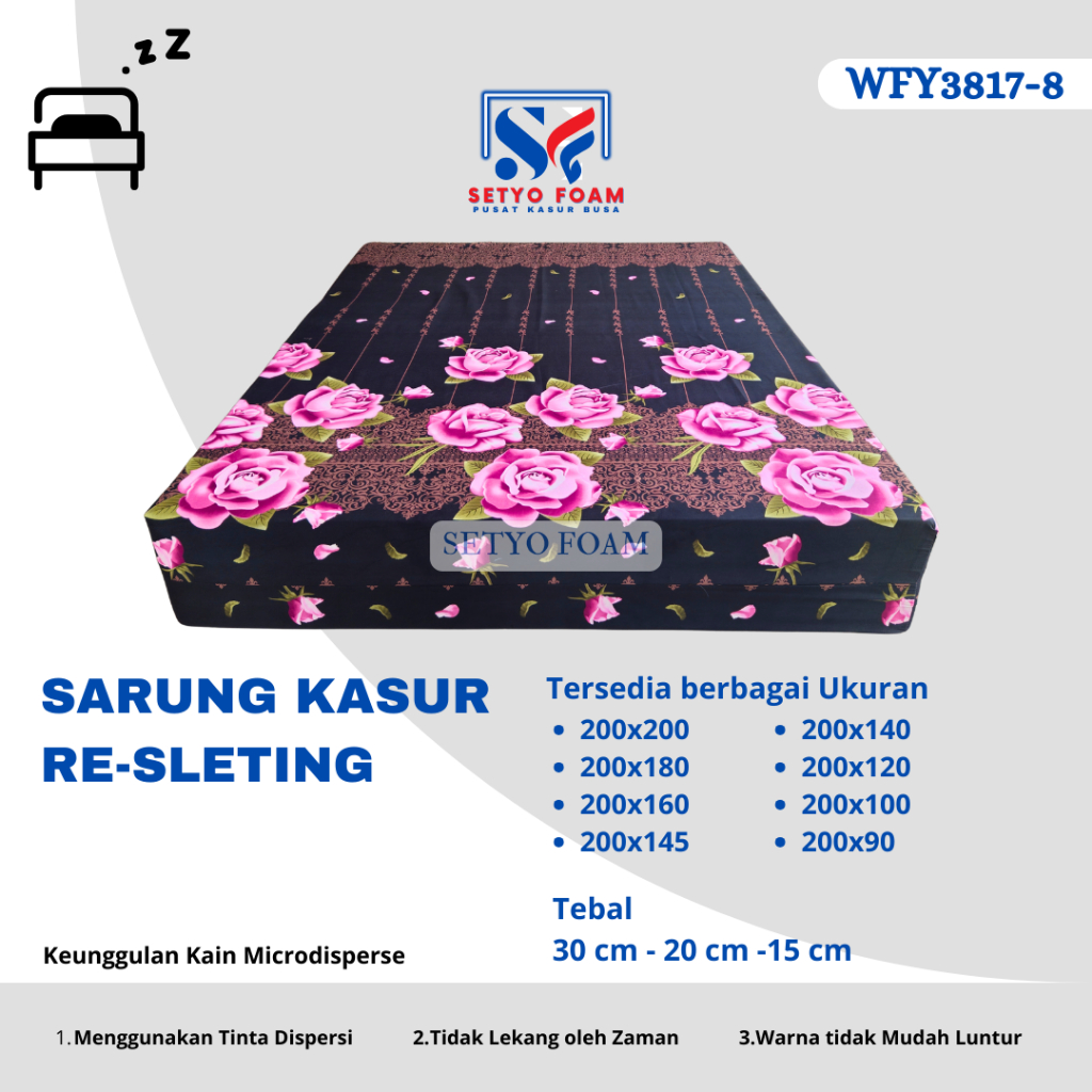 Sarung Kasur Busa Resleting Semua Ukuran | Sprei Resleting Kasur | Cover Kasur Busa | Sarung Kasur B