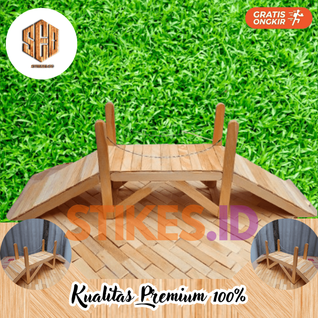 Mainan Hamster Marmut Landak Mini Jembatan Dekorasi Kandang Hewan Dari Stik Es Krim Kualitas Premium