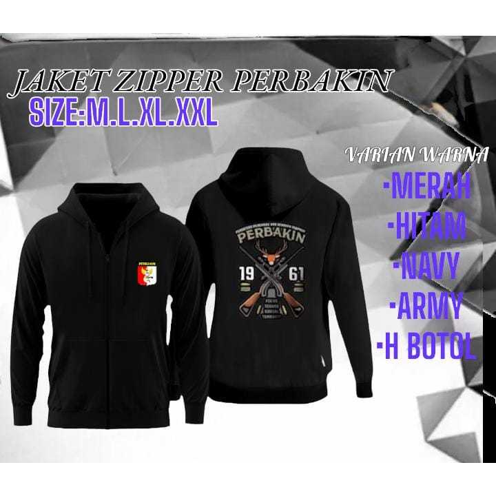 Jaket resleting perbakin pistol / sweater zipper perbakin / bahan flece premium