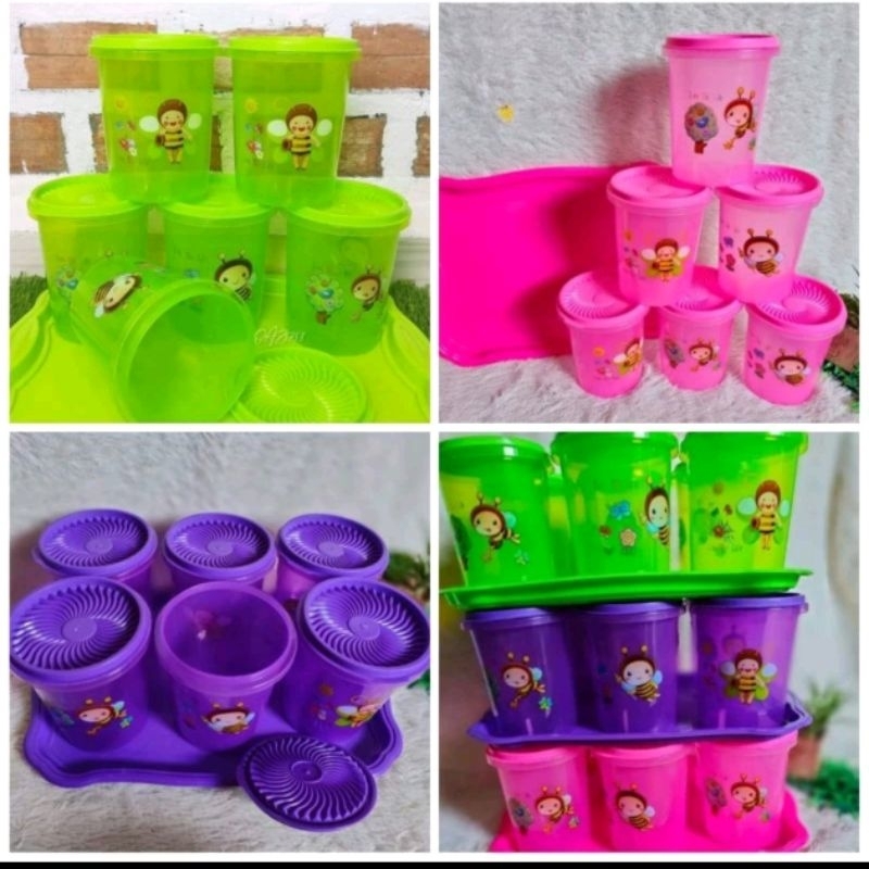 TOPLES NAMPAN BONITA SET 6 TOPLES + 1NAMPAN KAPASITA 1LITER BPA FREE