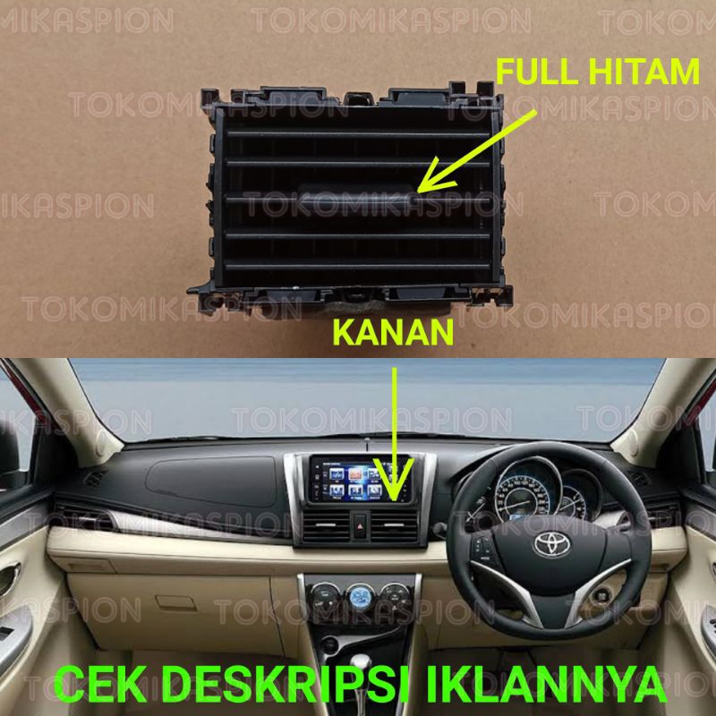 lelangan - kisi kisi grill ventilasi AC Yaris Vios 2014 2015 2016 2017 - tengah kanan