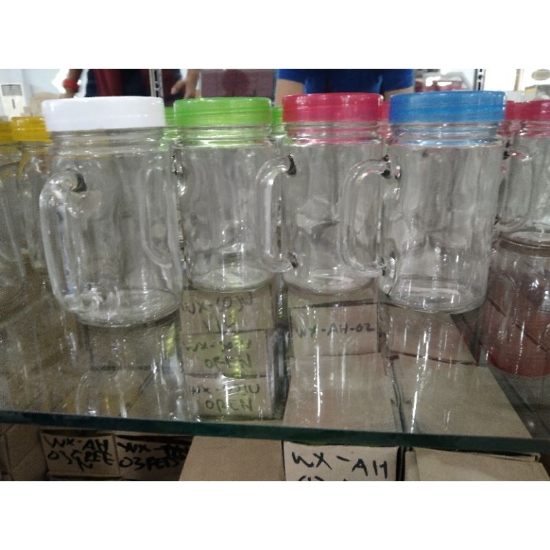 gelas kaca tutup berwarna besar