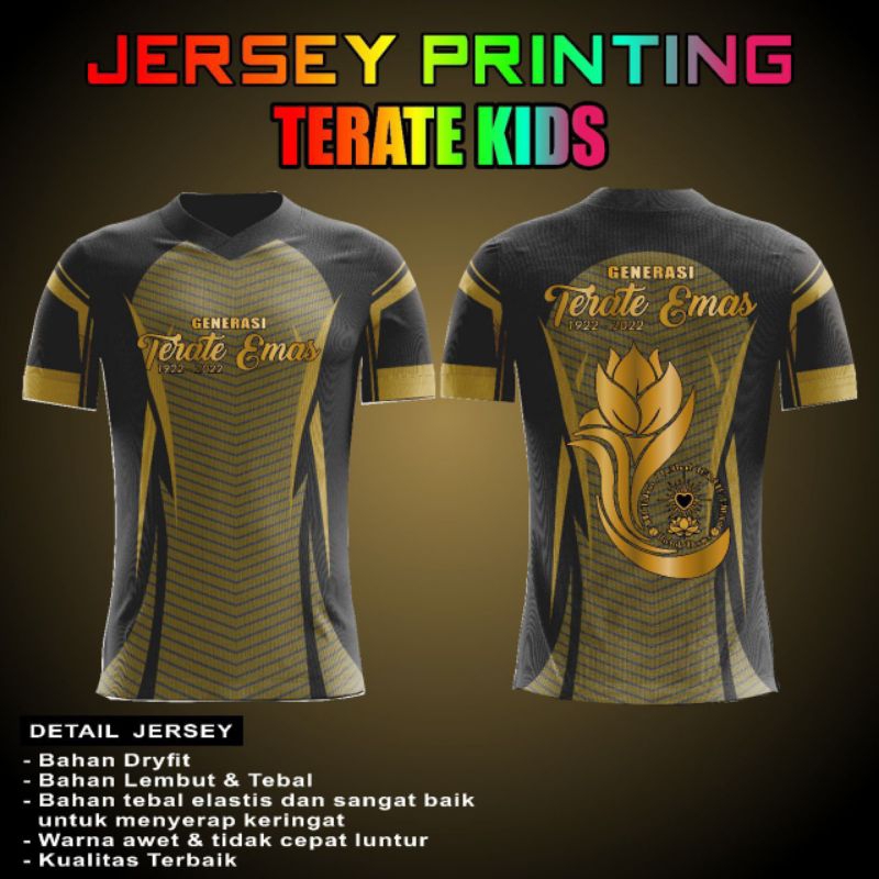 JERSEY ANAK PSHT KIDS TERATE EMAS JERSEY PRINTING