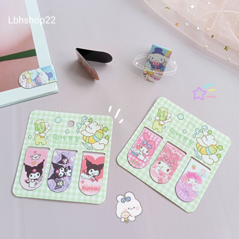 

LBH Pembatas buku magnet karakter SANRIO isi 3 / bookmark magnetic / Pembatas Buku / Pembatas Buku Magnet