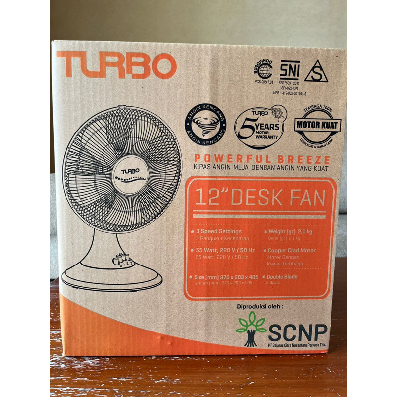 Turbo 12” desk fan, type CFR 1082