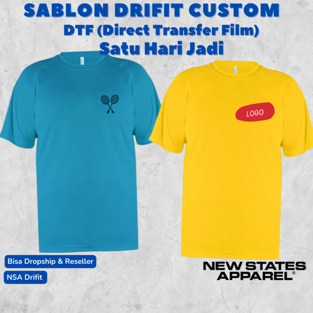 Sablon Kaos Drifit NSA 2700 Custom Satuan