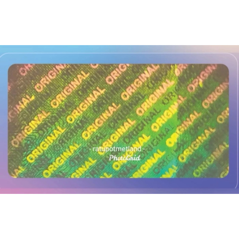 

stiker hologram pecah telor tulisan ORIGINAL gold 2 x 0,5cm isi 91 pc