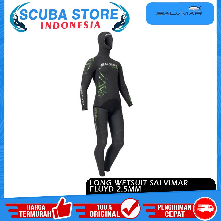 Long Wetsuit Salvimar Fluyd Training HT Weld System 2,5mm Baju Selam Panjang Scuba Diving Snorkeling