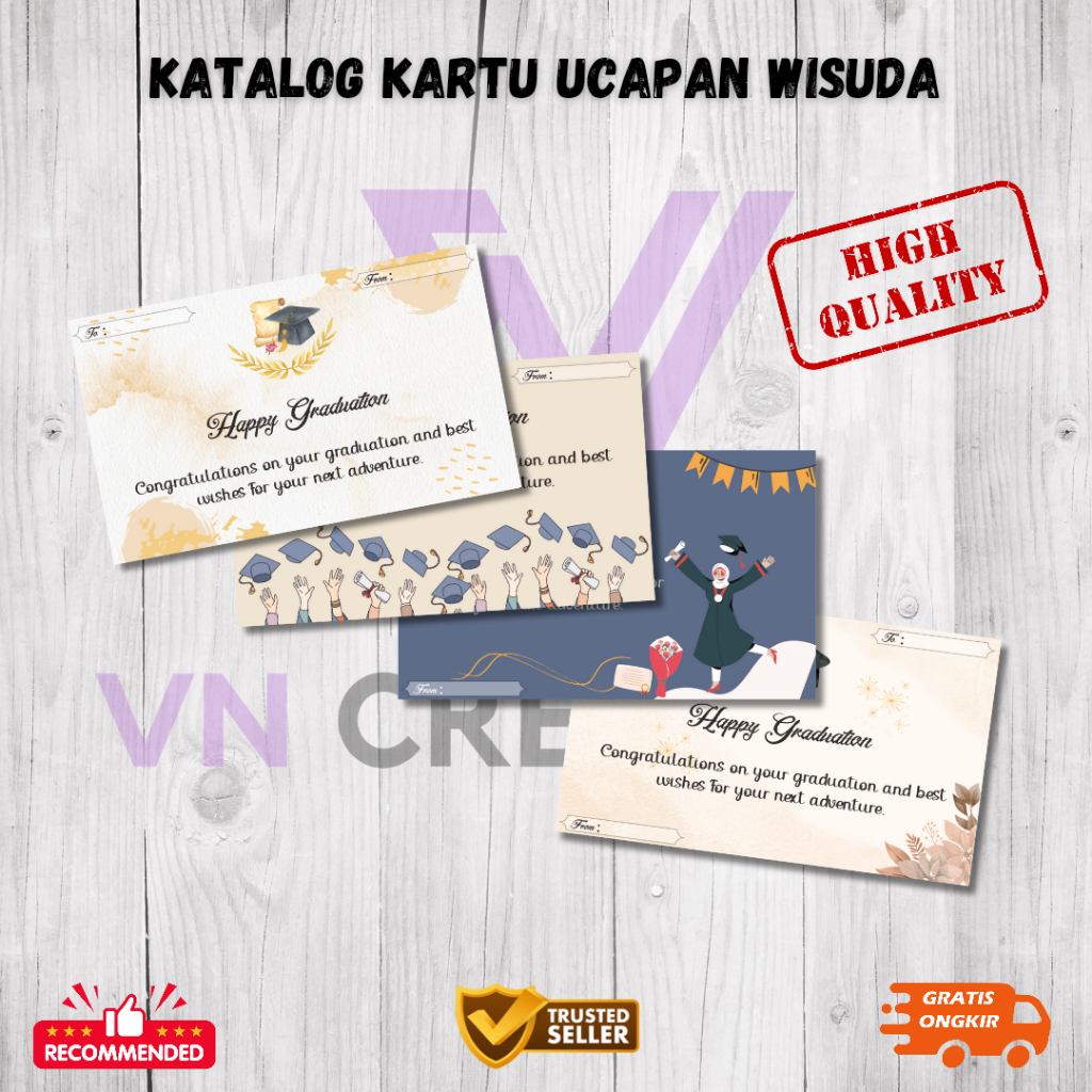 KARTU UCAPAN WISUDA/KELULUSAN/GRADUATION CUSTOM