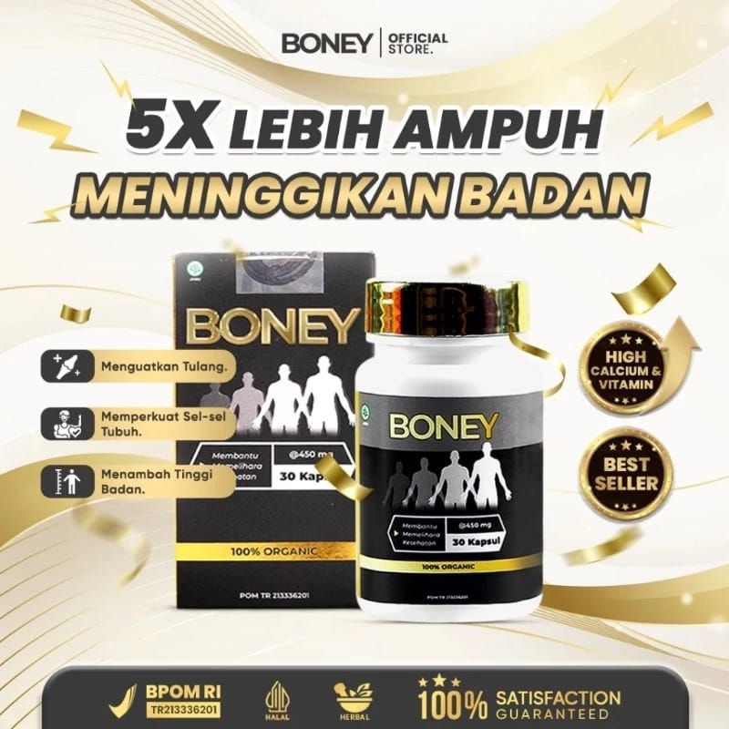 Boney Kapsul Peninggi Badan Herbal Terbaik 100% Original BPOM