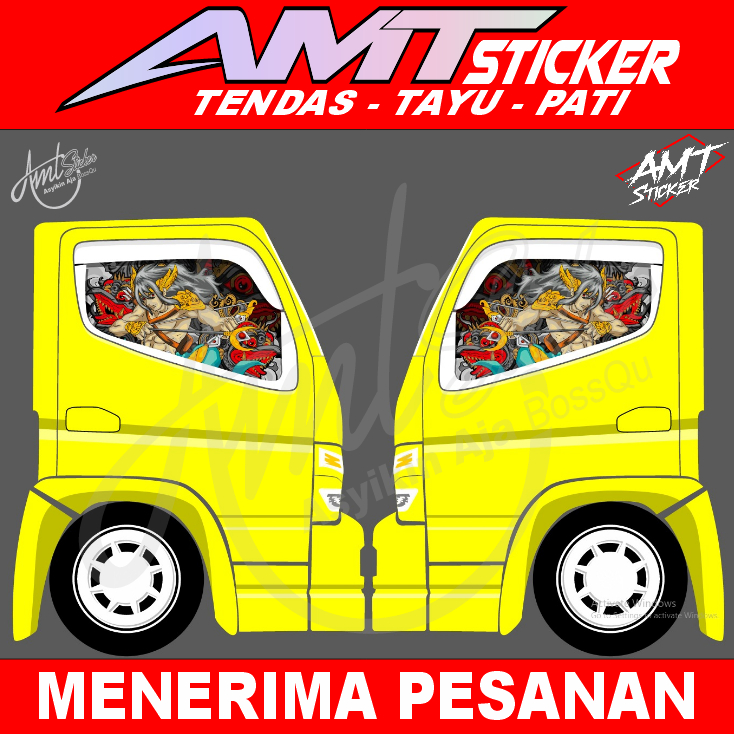 One Way Kaca Samping Truk Canter - Stiker One Way - Arjuna - Bisa Custom