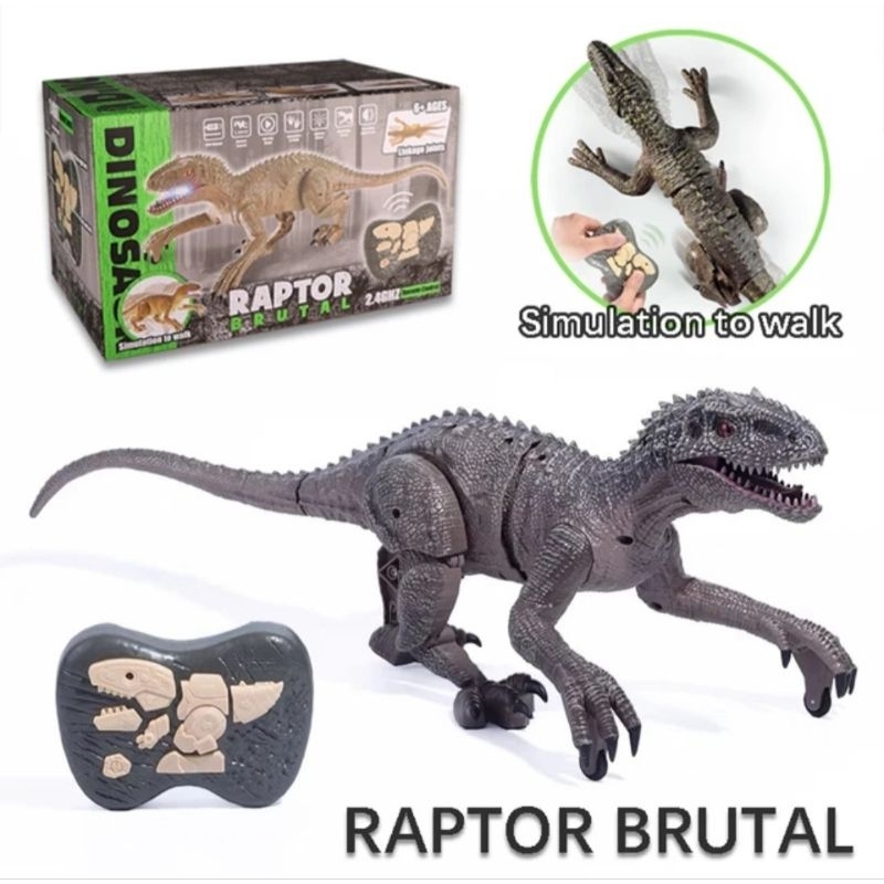 [capt] Mainan Remote Control Robot Dino Elektrik RC Dino Raptor Brutal