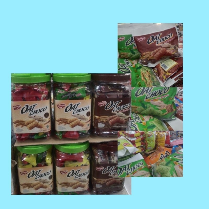 

Cemilan OAT Choco Kemasan Toples dan Packaging