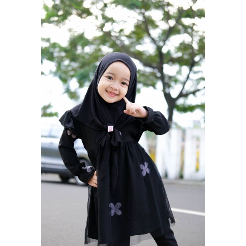 Atasan Tunik Anak Perempuan Joyya Tunik Crinkle Motif Bordir Kekinian