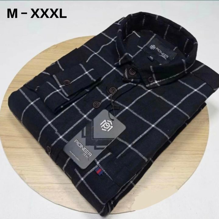 Kemeja Flanel Warna Hitam Import Lengan Panjang Kualitas Premium Pria Dan Wanita Slimfitt Hem Kekini