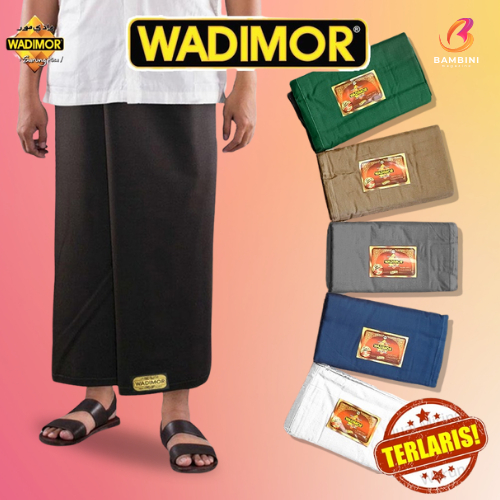 Sarung WADIMOR Hitam Putih Dewasa Anak Polos Warna Tumpal Motif Kain - Sarung Samping Wadimor Anak S