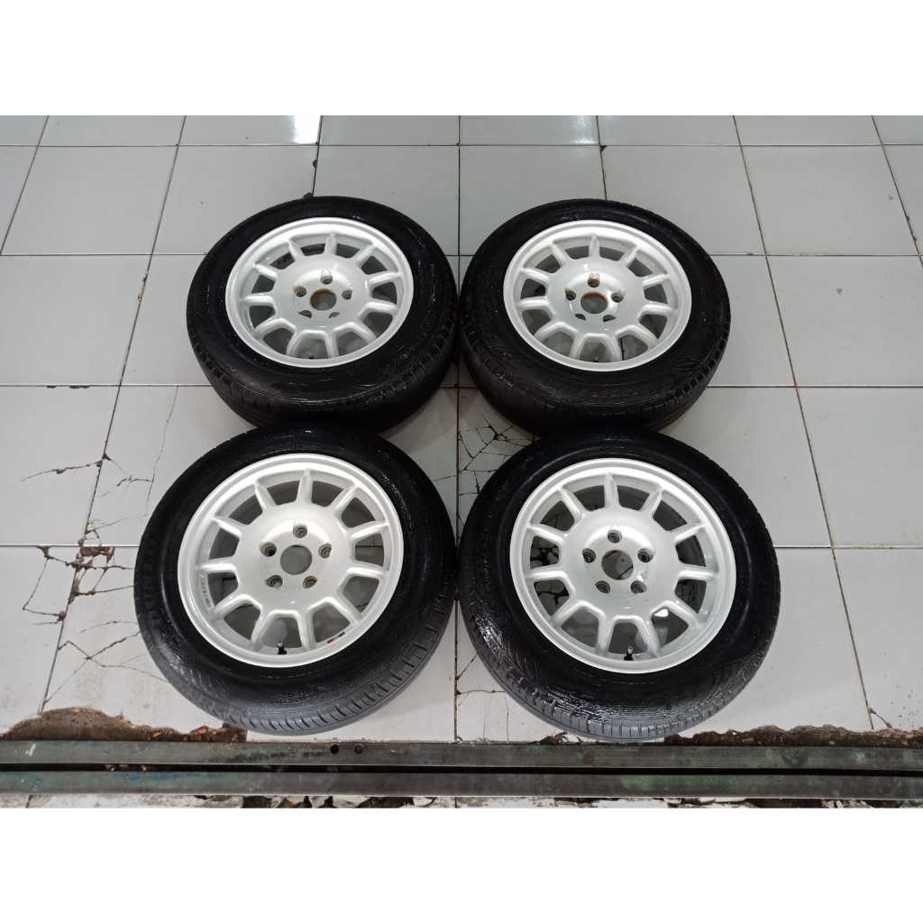 Pelek Mobil Ertiga Grandmax Apv Luxio Ring 15 Pcd 5x114 White + Ban 185 65 R15 Seken 4 Pcs