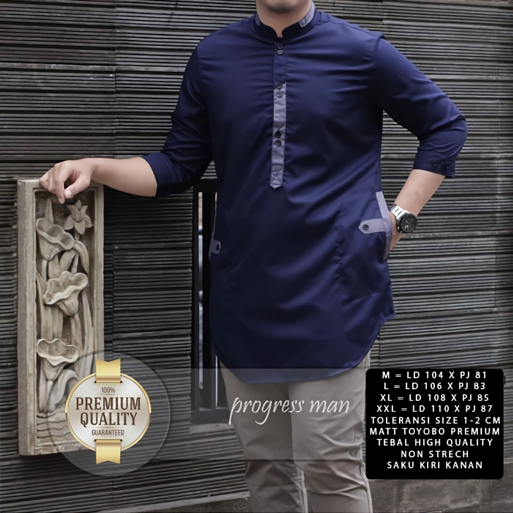 Baju Koko Pria Dewasa Terbaru Model Jenko Warna Navy Bahan Premium Baju Muslim Atasan Pria Kemeja Kekinian Lengan Pendek Murah Bagus