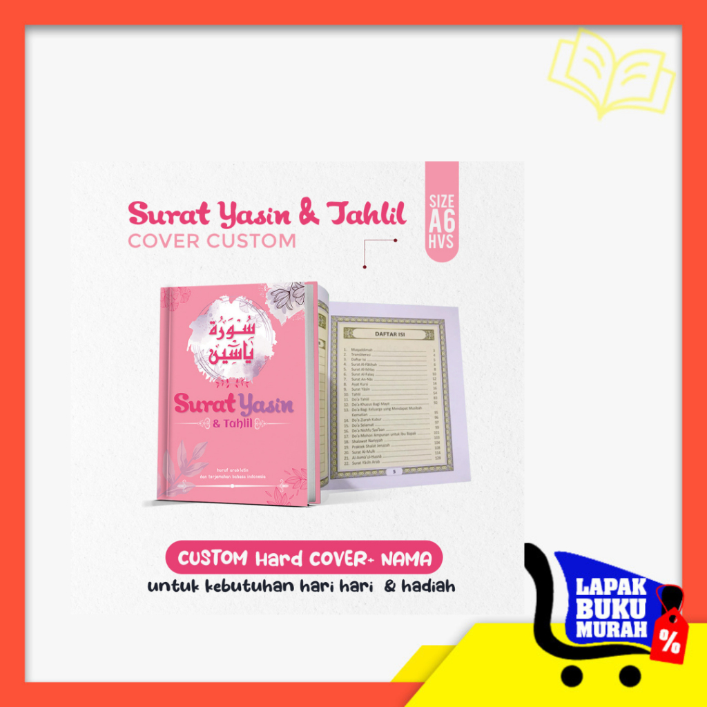 Buku Surat Yasin Tahlil & Doa + Custom Soft Cover - Nama , Untuk Kebutuhan sehari-Hari dan Ziarah Ku