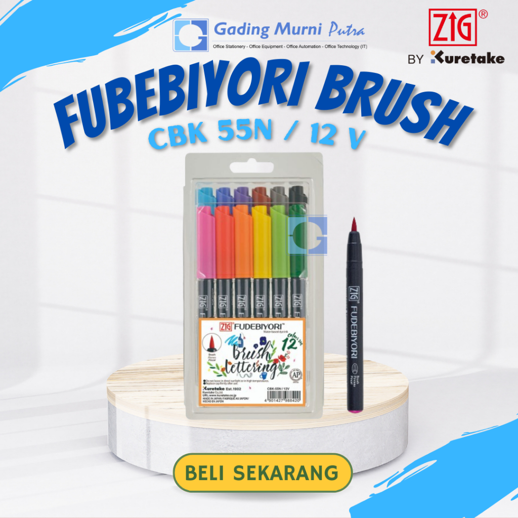 

ZIG KURETAKE FUDEBIYORI BRUSH SET 12 COLOR CBK-55N/12V