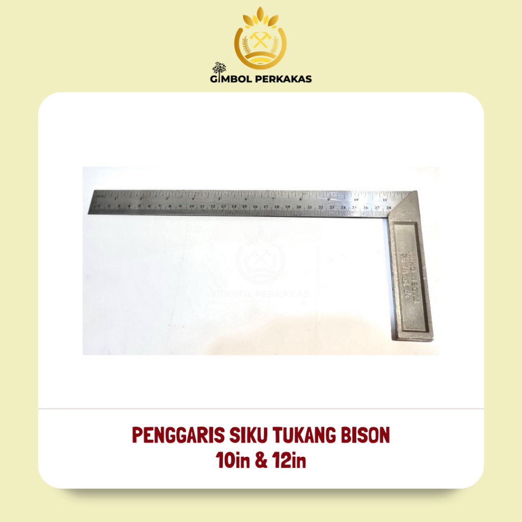 

Penggaris Siku Tukang Bison 10 in & 12 in