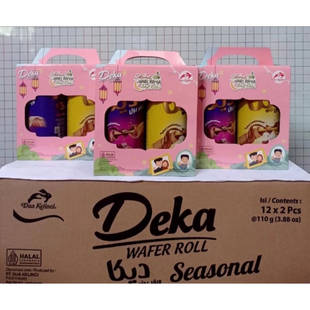 Kartonan Deka Wafer Roll 1 Dus ISI 12 Box Hampers Deka Wafer Roll