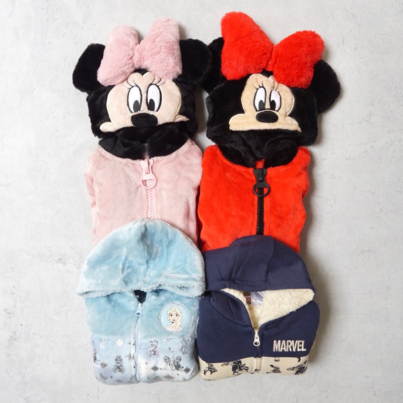 Disney & Marvel Kids Winter Fluffy & Sherpa Jacket | size 3-12y | minnie mickey frozen elsa superher