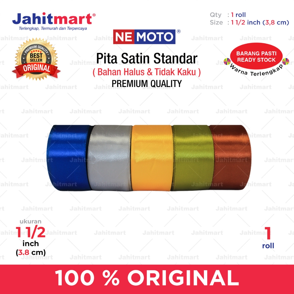 

Pita Satin Standar 1 1/2 Inch - 3.8 cm Per Roll