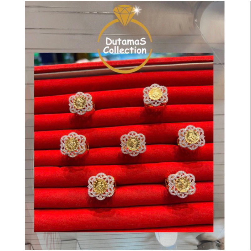 Cincin koin Berat 5-6gram an Emas Asli Kadar 375% / 8k