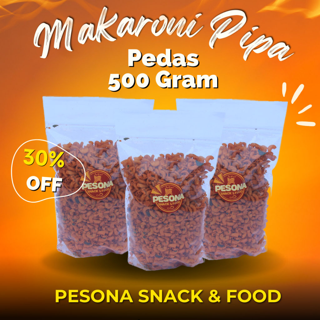 

[PROMO] Makaroni Pipa Pedas By Pesona Snack - 500 Gram