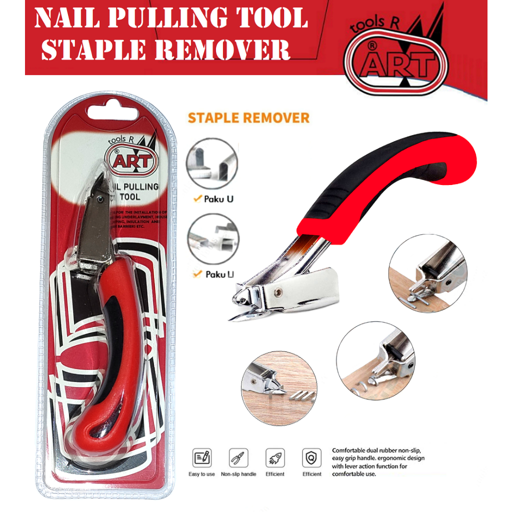 

ART Stapler Remover Pembuka Pelepas Steples Nail Pulling Tools Alat Pembuka Pencabut Isi Staples Alat pencabut Pin Staple Gun ALAT CABUT BEKAS STAPLES PAKU DLL STAPLER REMOVEL GAGANG KARET