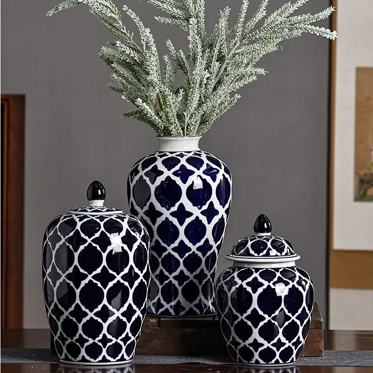 Pajangan Chinoiserie Guci Keramik / Ginger Jar Vase 2968