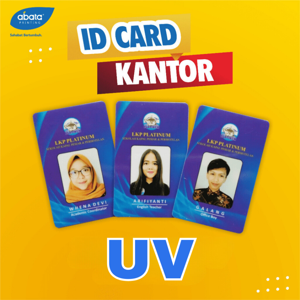 

NAME TAG MEMBER CORPORATE UKM MAHASISWA KARYAWAN PVC SATUAN CETAK PRINT UV PREMIUM CUSTOM ID-CAR D