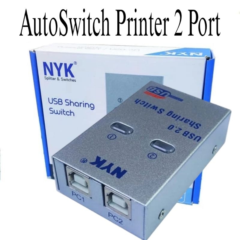 Auto Switch USB Printer 2port 2 port sharing 2 Cabang Kabel Printer