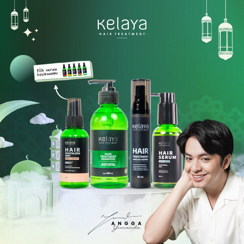 Kelaya Hair Shampoo 250 ml + Hair Serum 100 ml + Minyak Kemiri 50 ml + Hair Revitalizer Mist 100 ml