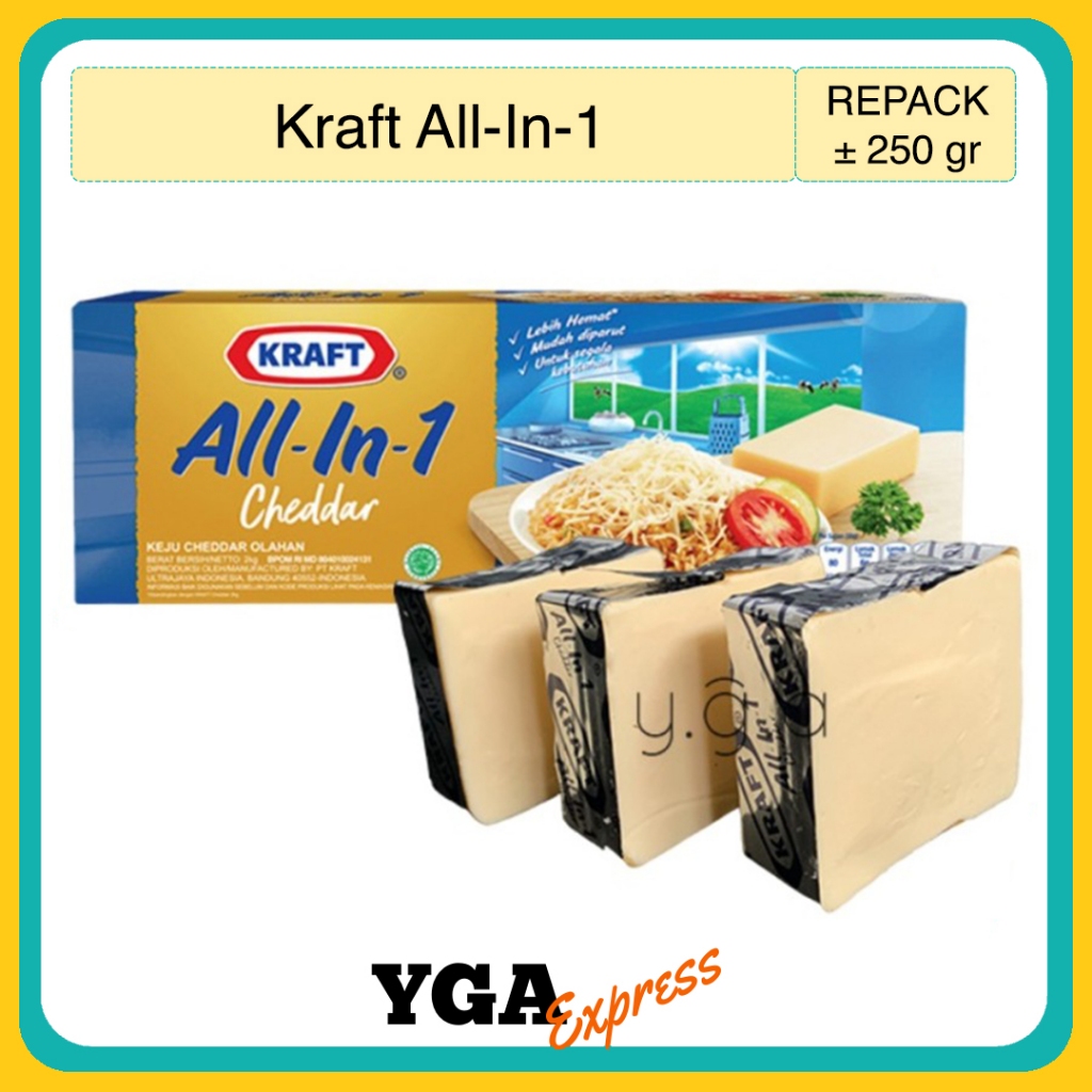 

Kraft All-In-1 (REPACK) ±250gr / Keju Cheddar All In One