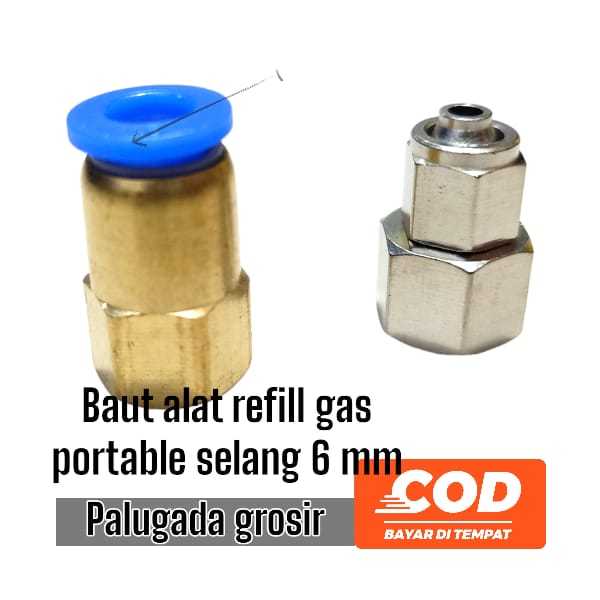 Neple/baut regulator alat refil gas portable